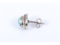 Simple Sterling Silver Turquoise Stud Earrings