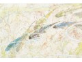 Asian Signed Watercolor On Hand Made Paper, School Of Fish