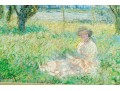 After Claude Monet, Color Print, Figure In A Verdant Landscape