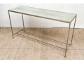 Lillian August Painted Metal Glass Top Console Table