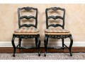 Set Of Six Vintage French Country Style Dining Chairs 