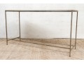 Lillian August Painted Metal Glass Top Console Table