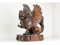 Balinese Carved Wood Winged Lion Sculpture