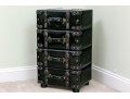 Contemporary Leather Trunk Style Cabinet