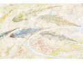 Asian Signed Watercolor On Hand Made Paper, School Of Fish