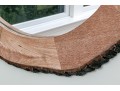 Circular Rough Hewn Wood Mirror