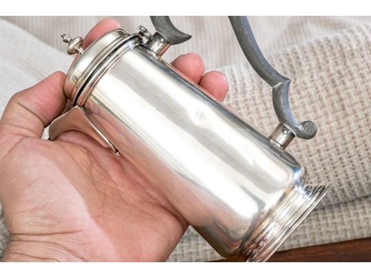 Vintage English Sterling Silver Lidded Chocolate Pot, 10.19 Gross OZT
