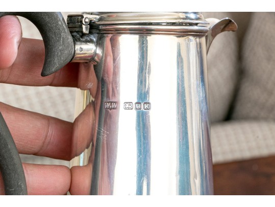 Vintage English Sterling Silver Lidded Chocolate Pot, 10.19 Gross OZT