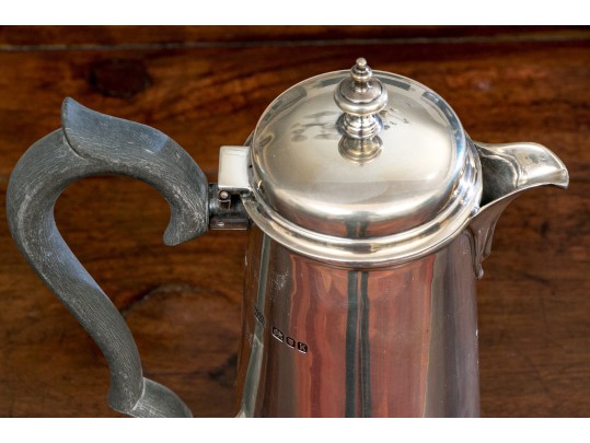 Vintage English Sterling Silver Lidded Chocolate Pot, 10.19 Gross OZT