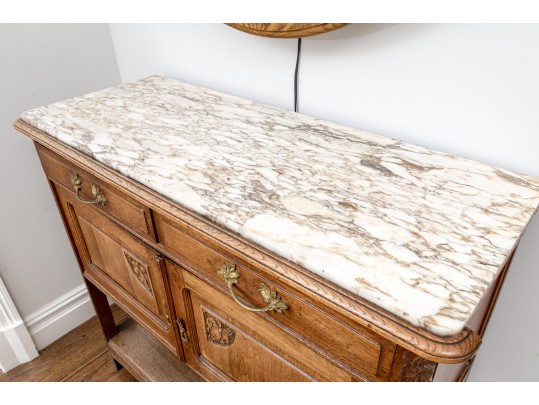 Antique French Marble Top Sideboard, Ca. 19th C. - For Restoration