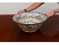 Large Chinese Famille Rose Export Porcelain Punch Centerpiece Bowl