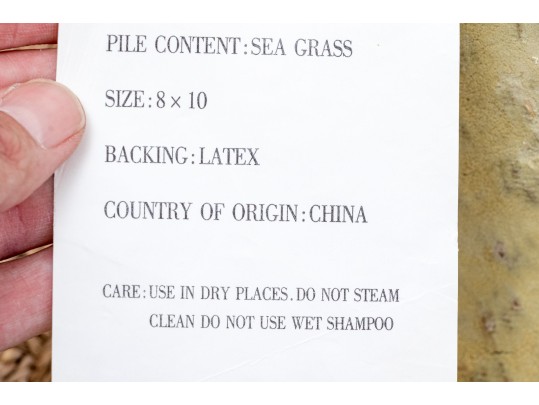 Natural Seagrass Woven Rug, 8' X 10'  