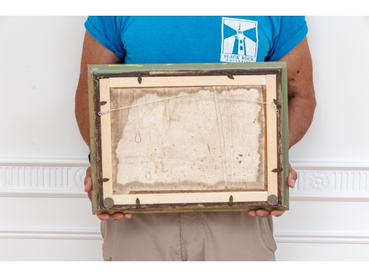 Farmhouse In The Woods, Oil On Board, Signed 