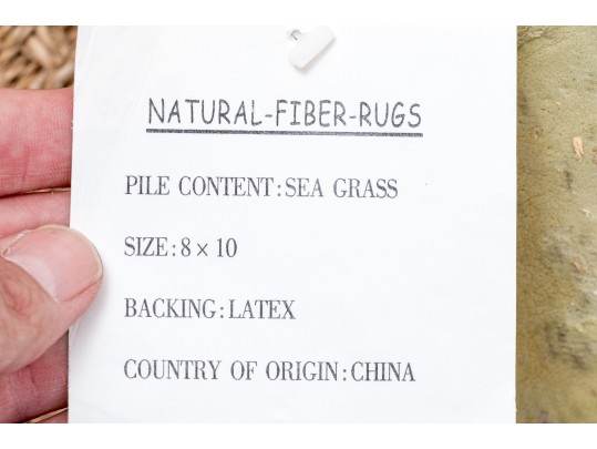 Natural Seagrass Woven Rug, 8' X 10'  