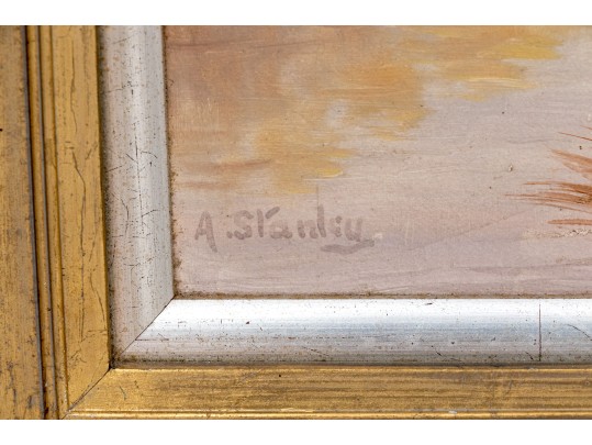 Small Landscape, Oil On Board, Signed A. Stanley