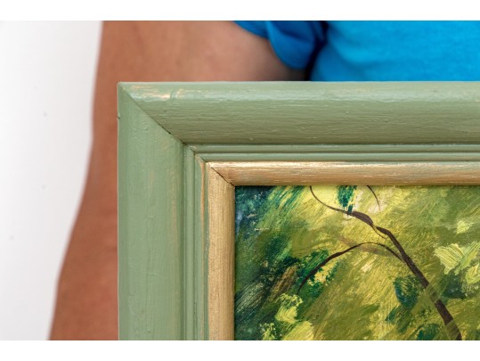 Farmhouse In The Woods, Oil On Board, Signed 