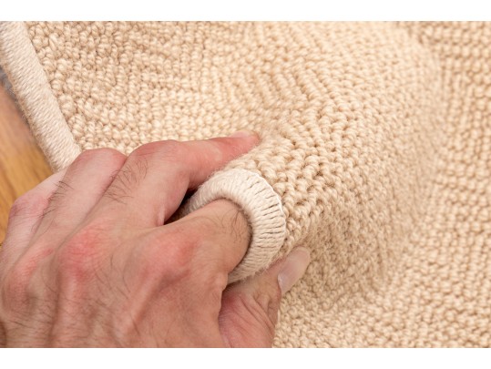 Palace Size Custom Wool Area Rug In Light Cream, 12' X 25'-8