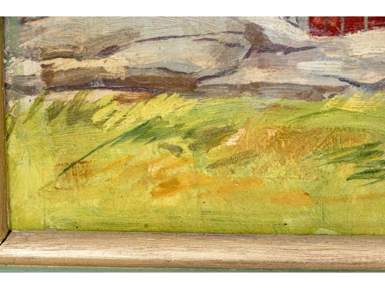 Farmhouse In The Woods, Oil On Board, Signed 