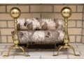 Pair Of Cannonball Brass Andirons 