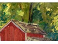 Farmhouse In The Woods, Oil On Board, Signed 
