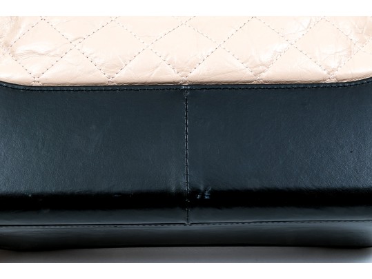 Chanel Striking Black And Tan Leather Gabrielle Hobo Bag