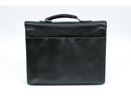 Louis Vuitton Handsome Black Leather Briefcase