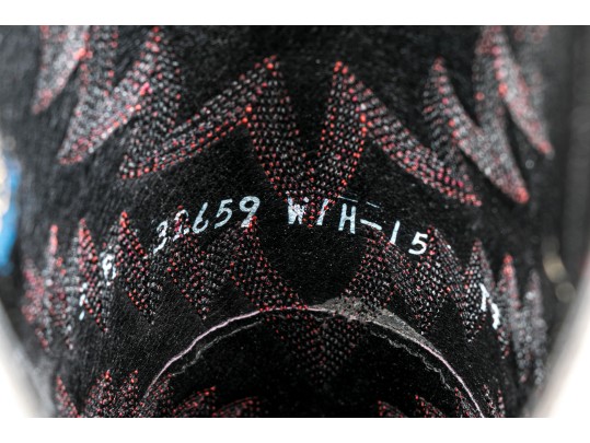 Panhandle Slim Fabulous Black Leather Cowboy Boots With Red Snake Patterning, Size 6