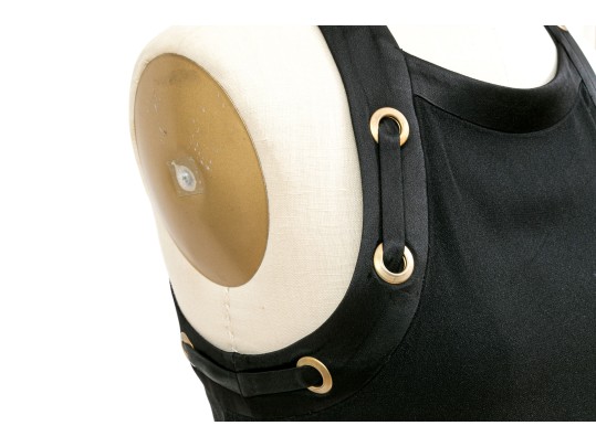 Ramy Brook Beautiful Black Grommet Decorated Sleeveless Tank, Size XS Or S