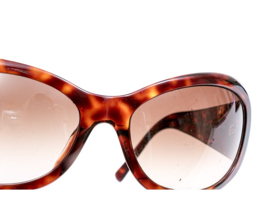 Bulgari Beautiful Bedazzled Tortoise Acrylic Sunglasses, With Case