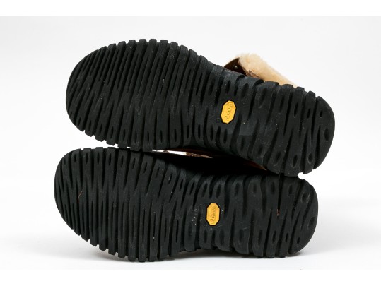 Ugg Fabulous Shearling Lined Brown Leather Outdoor Boots, Vibram Treads, Size 7