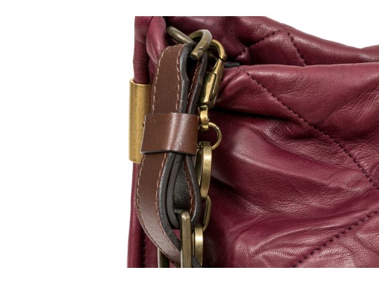 Lanvin Beautiful Large Quilted Burgundy Leather Bag