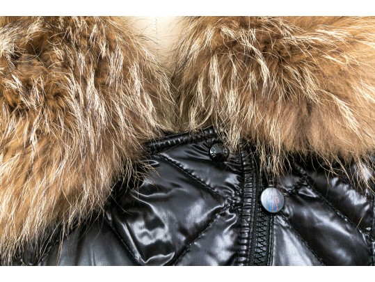 Moncler Beautiful Black Quilted Down Parka, Belted With Hood