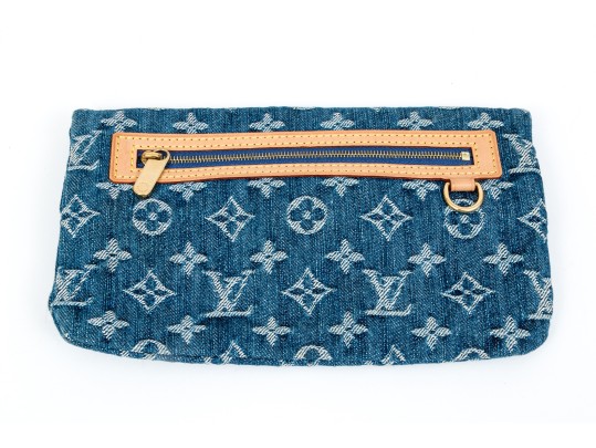 Louis Vuitton Fabulous Denim Logo And Suede Lined Bag