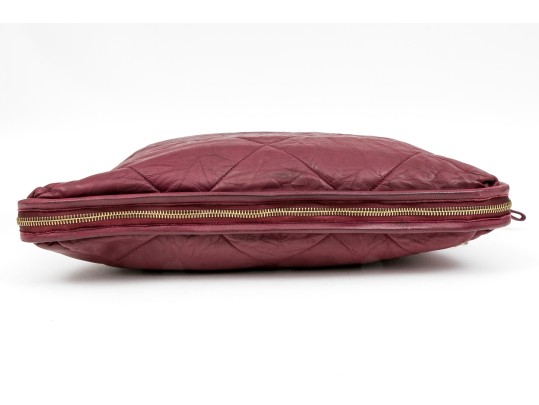 Lanvin Beautiful Large Quilted Burgundy Leather Bag