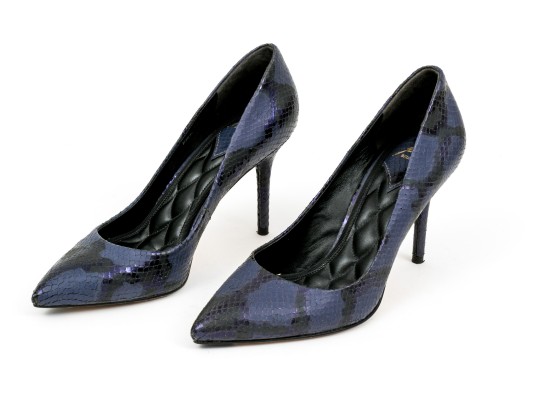 Brian Atwood Unique Blue Python Patterned Pumps, Size 38 1/2