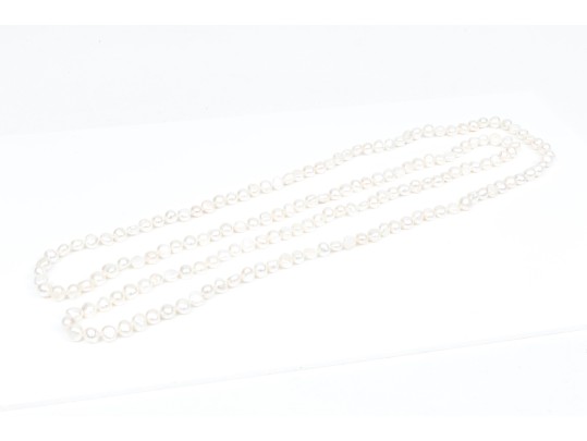Striking 9mm To 10mm Cultured Freshwater Pearl Rope Necklace, Endless Strand
