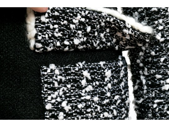 Chanel Striking Black And White Tweed Jacket, Size 36