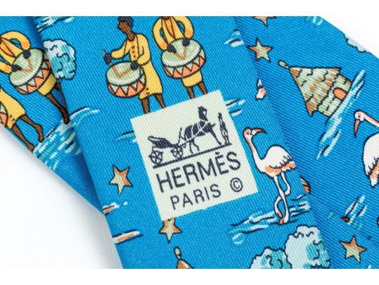 Hermes Lot Of Three Assorted Ties, Assorted Motifs