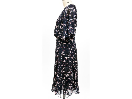 Ralph Lauren Blue Chiffon Floral Dress, Size 6