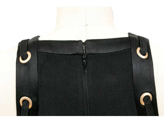 Ramy Brook Beautiful Black Grommet Decorated Sleeveless Tank, Size XS Or S