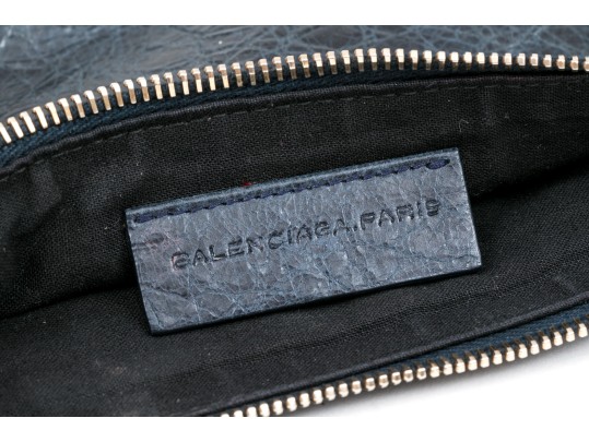 Balenciaga Handsome Blue Leather Shoulder Bag