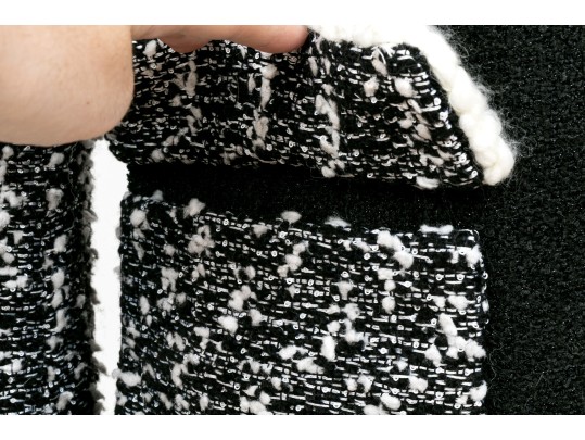 Chanel Striking Black And White Tweed Jacket, Size 36