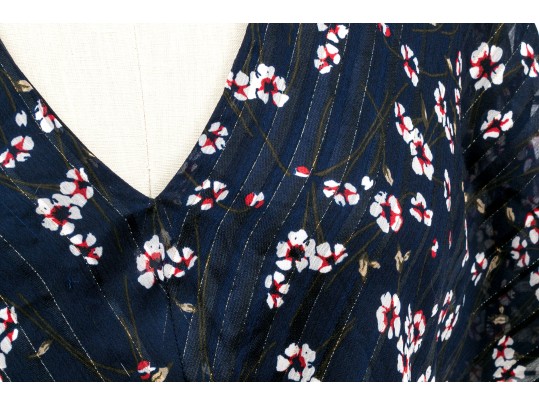 Ralph Lauren Blue Chiffon Floral Dress, Size 6