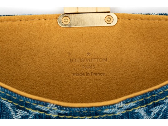 Louis Vuitton Fabulous Denim Logo And Suede Lined Bag