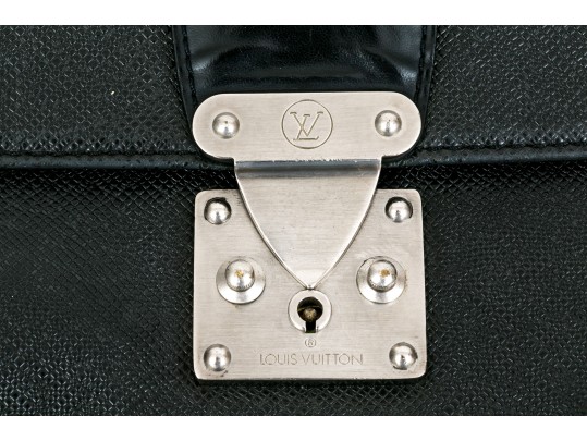 Louis Vuitton Handsome Black Leather Briefcase