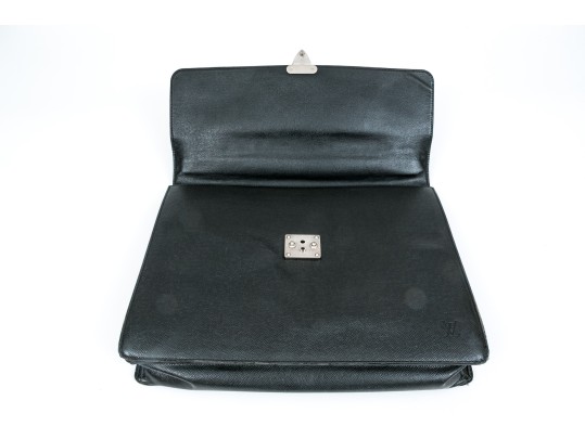Louis Vuitton Handsome Black Leather Briefcase