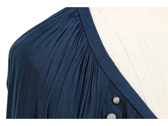 Ramy Brook Striking Navy Blue Studded Blouse, Size XS