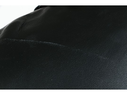 Tory Burch Beautiful Black Leather Ruffled Button Front Leather Jacket, Size 6