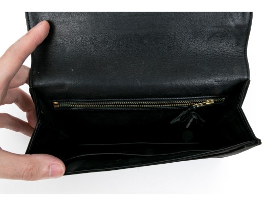 Hermes Dark Brown Vintage Suede Flap Clutch