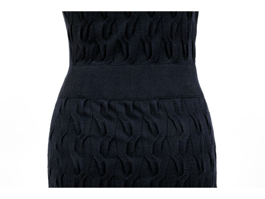 Milly Striking Navy Blue Tank Dress, Belt Decoration, Size Small